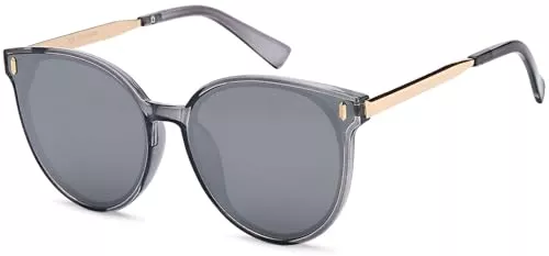 styleBREAKER Sonnenbrillen & Zubehör styleBREAKER Damen Cateye Sonnenbrille mit Flachen Polycarbonat Gläsern, Rahmen Kunststoff, Bügel Metall, Oversize 09020141