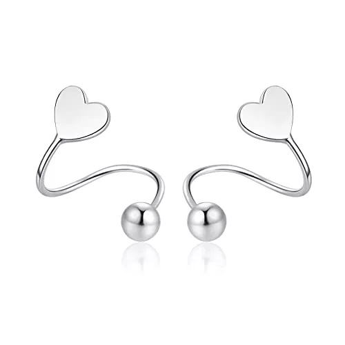 Yifnny Schmuck Yifnny Twist Helix Ohrringe, Piercing Wickelohrringe Knorpel S Bend Ohrringe Stern Herz Twisted Spirale Barbell Ohrring Spiral Ohrstecker Piercing Schmuck für Frauen Mädchen