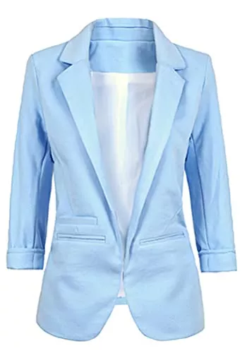 Minetom Blazer Minetom Damen Elegant Langarm Blazer Sakko Knopf Slim Fit Revers Geschäft Business Büro Jacke Reißverschluss Mantel Anzüge Bolero