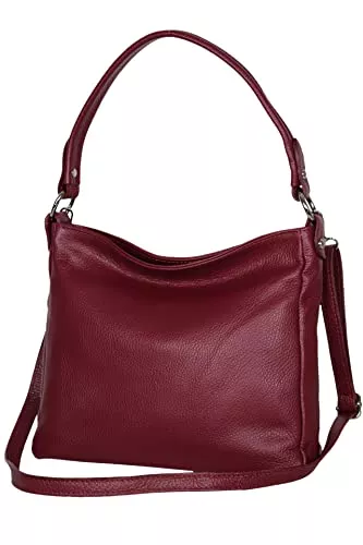 AMBRA Moda Taschen & Rucksäcke AmbraModa GL35 - Damen Handtasche Schultertasche Umhängetasche aus genarbtem Rindsleder