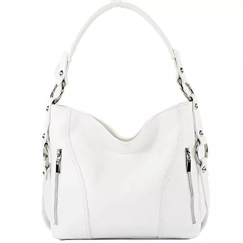 modamoda de Taschen & Rucksäcke modamoda de - T202 - ital. Damen Henkeltasche Schultertasche aus Leder