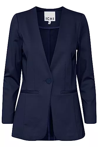 ICHI Blazer ICHI IHSIMONSE BL7 Damen Blazer Longblazer Jacke EIN-Knopf-Longblazer mit Stretch