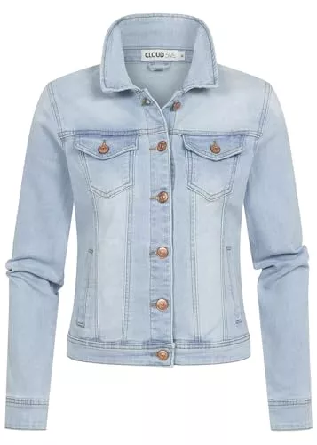 Cloud 5ive Jacken Cloud 5ive Damen Jeans Jacke m. Knopfleiste u. Brusttaschen hell blau denim