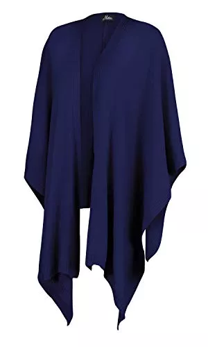 Mikos Strickjacken Mikos* Damen Poncho Strick Strickpullover Eleganter Pulli Long Mantel Herbst Winter Viele Farben Eine Größe (991)