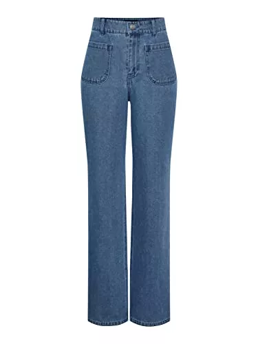 PIECES Jeans PIECES Damen Pcama Hw Wide Jeans Lb Bc Jeanshose