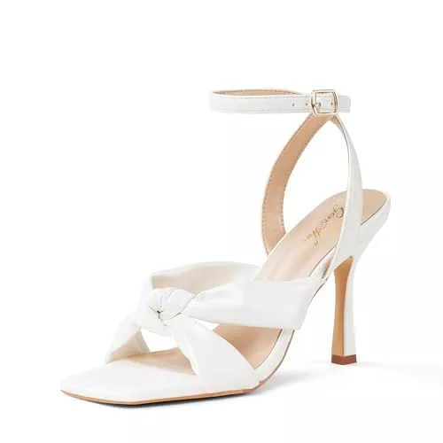 GENSHUO Sandalen & Slides GENSHUO Sandaletten Damen mit Absatz Absatzschuhe Damen Elegante Sommer Schuhe Damen Sandalen Bequem, 10CM High Heel Peep Toe Party Prom Dress Schuhe, PU Außenmaterial, EU 36-42