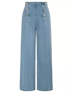 Belle Poque Jeans Belle Poque Damen Vintage Loose Fit Jeans Elegante Hosen High Waist Demin Hosen