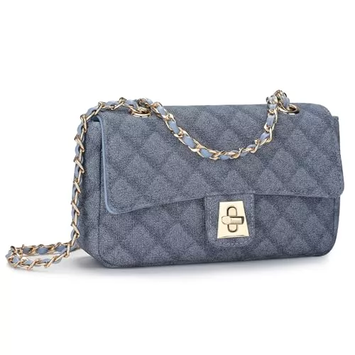 BAIGIO Taschen & Rucksäcke BAIGIO Damen Umhängetasche Denim kleine Handtasche PU-Leder Damen Handy Geldbörse Schultertasche Abendtasche Casual Einkaufstasche