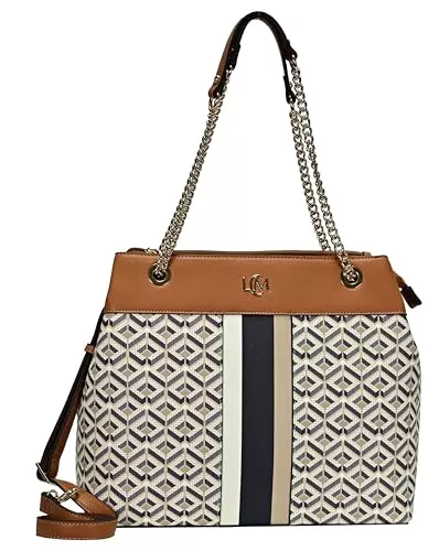 L.CREDI Taschen & Rucksäcke L.CREDI-Damen-Push-Bag Beuteltasche-MELINA -multi beige 34x12x29
