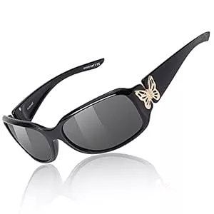 Myiaur Sonnenbrillen & Zubehör Myiaur Polarisierte Sonnenbrille Damen modischem Trendy Style - Wrap Around Design und goldene Schmetterlingsscharniere für UV400 Schutz