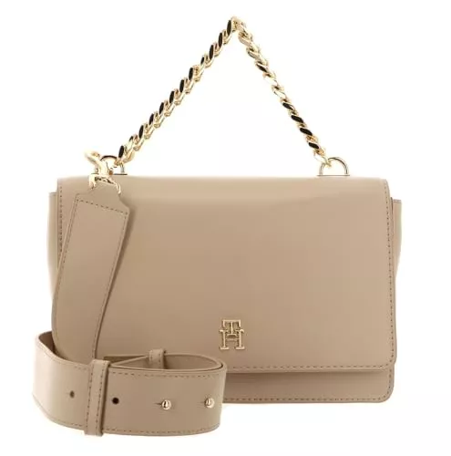 Tommy Hilfiger Taschen & Rucksäcke Tommy Hilfiger TH Refined Shoulder Bag M White Clay
