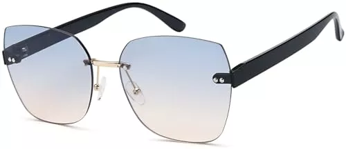 styleBREAKER Sonnenbrillen & Zubehör styleBREAKER Damen Sonnenbrille Rahmenlos mit getönten Rechteckigen Polycarbonat Gläsern, Kunststoff Bügeln 09020145