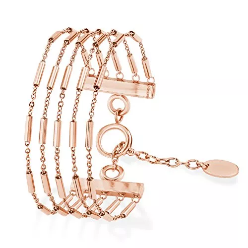 s.Oliver Schmuck s.Oliver Damen Armband 18+3cm mehrreihig Edelstahl IP Rose