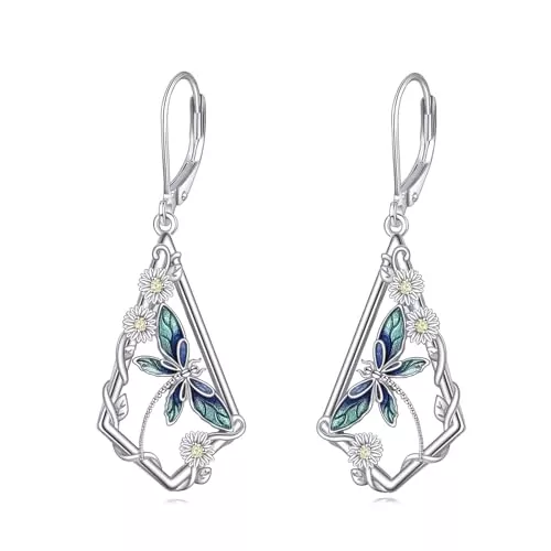 YAFEINI Schmuck Ohrringe mit Honigbiene Biene/Schmetterling/Kolibri/Libelle 925er Sterlingsilber baumelnde Ohrringe Schmuck Geschenke für Damen Teenager Mädchen Freundin Mutter