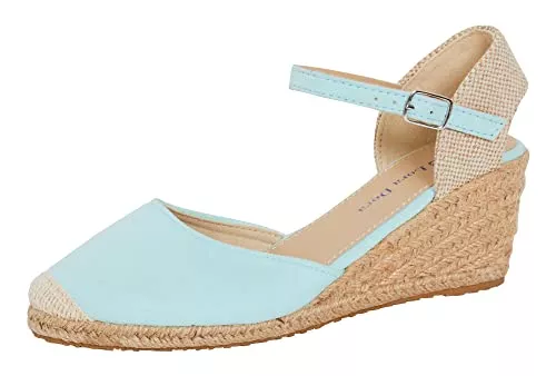 Lora Dora Sandalen & Slides Lora Dora Damen Sandaletten für Sommer - Keilabsatz mit Juteseil - T-Riemen