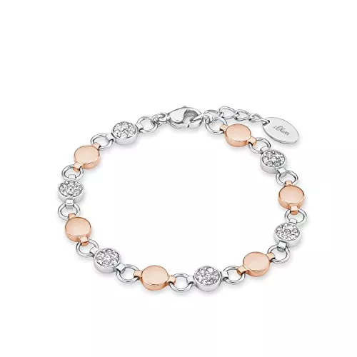 s.Oliver Schmuck s.Oliver Schmuck Edelstahl Damen, mit Kristall, Bicolor, Kommt in Schmuck Geschenk Box