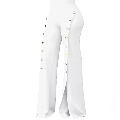 PINSV Hosen PINSV Damenhose mit hoher Taille, dehnbar, Bootcut, Schlupfhose, legere Arbeitshose