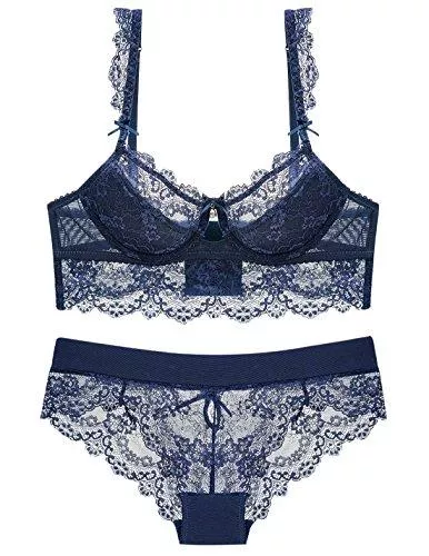 Aivtalk Unterwäsche & Dessous Aivtalk Damen Dessous BH Set Spitze V Push Up BH Große Größen Bra und Slip Unterwäsche Lingerie Panty Set