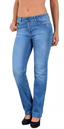 ESRA Jeans ESRA Damen Jeans Jeanshose Damen Straight High Waist Hose Hochbund bis Übergröße G200