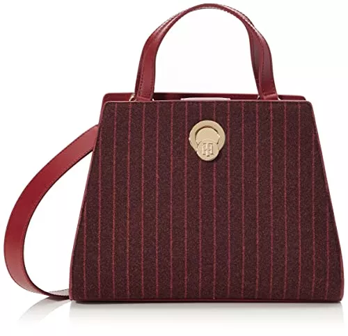 Tommy Hilfiger Taschen & Rucksäcke Tommy Hilfiger Damen Th Chic Kleine Umhängetasche mit Nadelstreifen Schulranzen, Red Allover 01