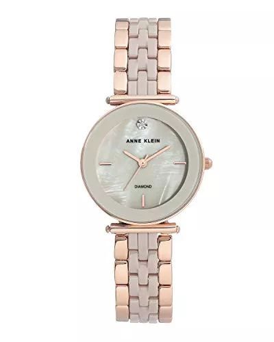 Anne Klein Uhren Anne Klein Damenuhr Analog Quarz Taupe mit Keramikarmband AK/3158TPRG