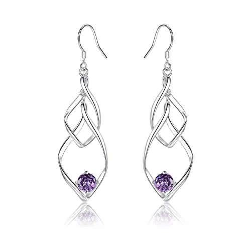 JEWTOP Schmuck Ohrringe Silber 925 Gold Ohrstecker für Damen Herren Mädchen, Ohrhänger mit 5A Zirkonia Ohrringe Hängend