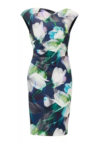 Swing Cocktail Mix it, Baby - Drapiertes Etuikleid aus modern bedrucktem Scuba