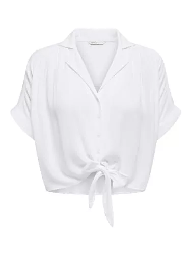 ONLY Kurzarmblusen ONLY Damen ONLPAULA Life S/S TIE Shirt WVN NOO 15281497