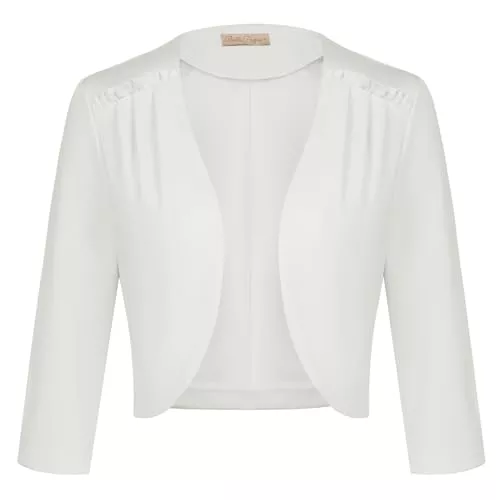 Belle Poque Blazer Belle Poque Damen Bolero 3/4 Ärmel Elegante Kurze Strickjacke Leichte Shrug Sommer Tops für Kleider