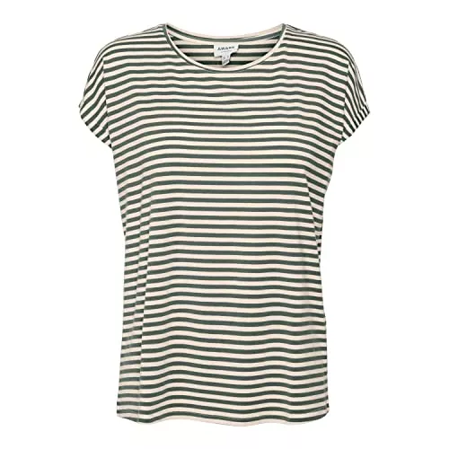 VERO MODA T-Shirts VERO MODA Damen Vmava Plain Ss Top Stripe Ga JRS Noos T-Shirt