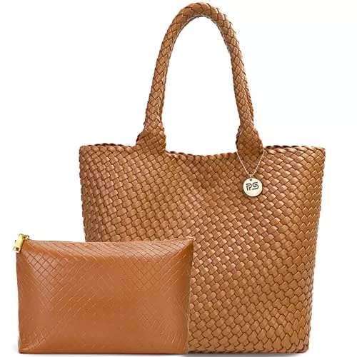 PS PETITE SIMONE Taschen & Rucksäcke PS PETITE SIMONE Tote Bag Handtasche Damen mit Handgelenkstaschen Geflochtene Tasche Mode Umhängetasche Shopper Schultertasche für Schule Arbeit Reisen Einkaufen Hazel