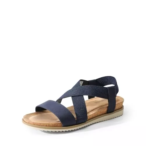 DREAM PAIRS Sandalen & Slides DREAM PAIRS Damen-Espadrilles mit offener Zehenpartie, elegante Plateau-Sandalen zum Hineinschlüpfen, elastische Knöchelriemen, Keilabsatz-Sandalen