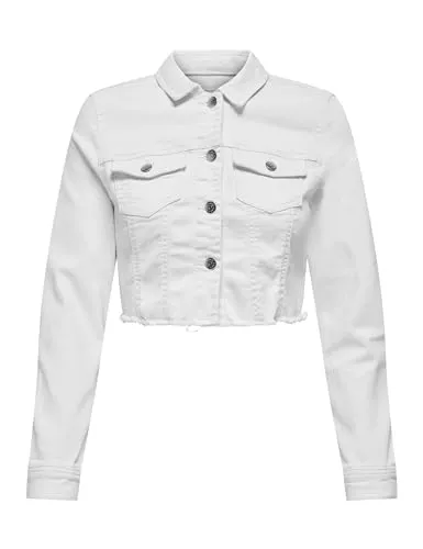 ONLY Jacken ONLY female Jeansjacke Fly-Away Kragen Ärmelbündchen mit Knopf Jacke