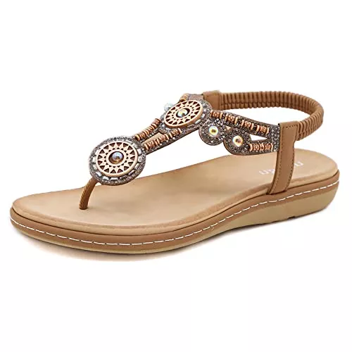 ZOEASHLEY Sandalen & Slides ZOEASHLEY Sandalen Damen Sommer Flache Zehentrenner Sandaletten Bohemian Flip Flops