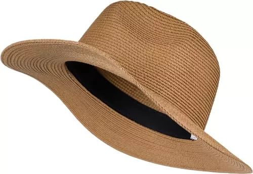 styleBREAKER Hüte & Mützen styleBREAKER Damen Panama Sonnenhut, Strohhut, Schlapphut, Faltbarer Knautschhut, Sommerhut, Fedora Hut 04025041
