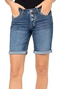 Sublevel Shorts Sublevel Damen Jeans Bermuda-Shorts mit Denim Aufschlag