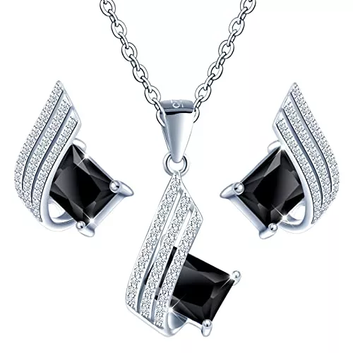 MŚ 1997 MENNICA ŚWIDNICKA Schmuck MŚ 1997 MENNICA ŚWIDNICKA 11 FARBEN Ohrringe Silber 925 mit Halskette Damen Set - Hochwertige Österreichische Kristalle und Zirkone - Schmuck Kette damen - Ohrringe Set mit Halskette