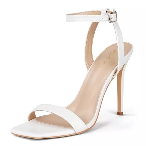 Zhabtuc High Heels Zhabtuc Damen Sandaletten High Heels Elegant Sommerschuhe Stiletto-Sandalen mit Offenem Zeh Party Abschlussball Hochzeit Stöckelschuhe, 36-42 EU