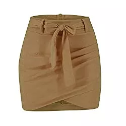 CIIXI Röcke Asymmetrische Gürtel Röcke Frauen Leder Frühling Röcke Sexy Streetwear Hohe Taille Kurze Röcke Comfortable
