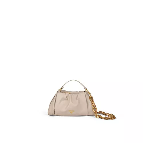 Gattinoni Taschen & Rucksäcke Gattinoni Damen Handtasche Rom Elfenbein Linie Skin Beige Kette Handtasche Damen Elegante Kleine Reißverschluss Handtasche Clutch, elfenbein
