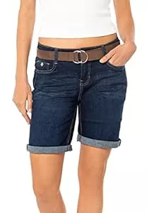 Sublevel Shorts Sublevel Damen Jeans Bermuda-Shorts mit Veloursleder Gürtel