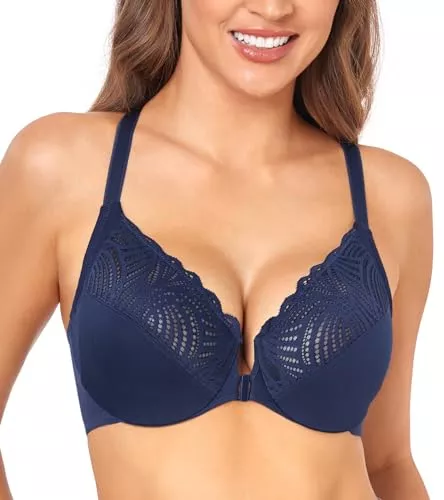 DotVol Unterwäsche & Dessous DotVol Damen BH Vollschalen Ungepolster Bügel BH Floraler Spitze BH Soft Cup Große Größen