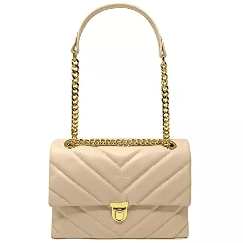 Parubi Taschen & Rucksäcke Parubi Clutch Umhängetasche, Echtes Leder Handtasche, Gepolsterte Umhängetasche, Made in Italy, Goldene Kette, Elegante Handtasche für Frau und Mädchen (Model Elda)