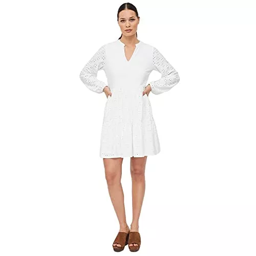 Vila Freizeit Vila Damen Vikawa L/S Dress/Su-Noos Kleid