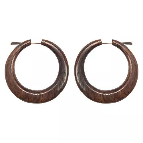 81stgeneration Schmuck 81stgeneration Naturholz 5 cm Braune Grosse Dicke Klobige Stock Creolen Ohrringe für Damen