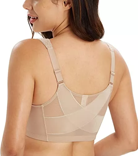 Lemorosy Unterwäsche & Dessous Lemorosy Damen Komfort Starker Halt Vorne Vershcluss Rückenstütze Ungepolstert Ohne Bügel Klassischer BH