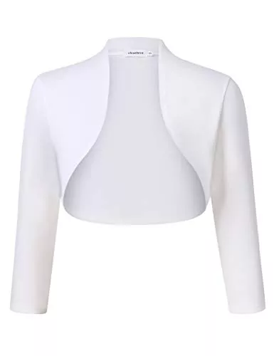 Clearlove Strickjacken Clearlove Damen Bolero Elegant Strickjacke 3/4 Ärmel Kurz Festlich Schulterjacke（Verpackung MEHRWEG）