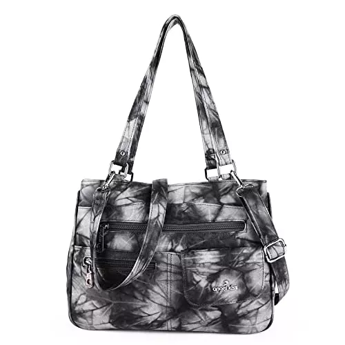 Angel Kiss Taschen & Rucksäcke Angel Kiss Tasche Leder Damenhandtasche Schultertasche Handtaschen Wasserdicht Tragetasche Multifunktionale Henkeltasche Umhängetasche Groß für Arbeit Schule Shopper Reise