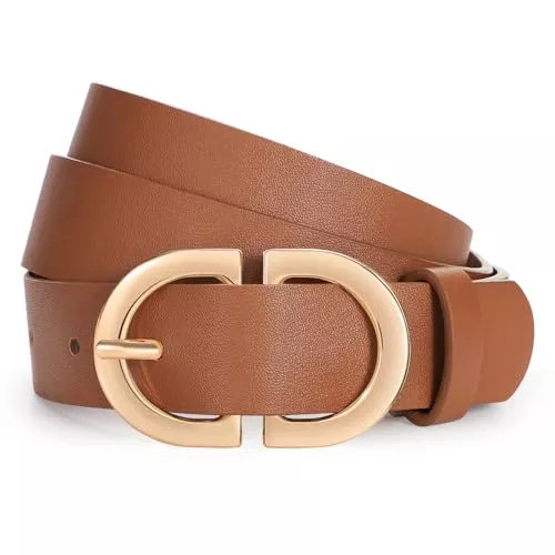 WHIPPY Gürtel WHIPPY Damen Ledergürtel für Jeans Hosen Leder Gürtel Damengürtel mit goldener Schnalle