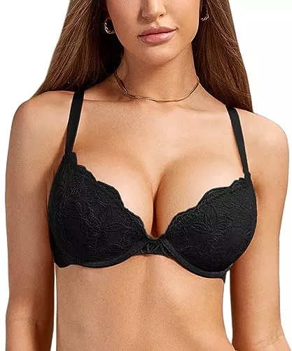 DOBREVA Unterwäsche & Dessous DOBREVA Damen Push Up BH Mit Spitze Gepolstert Plunge Bügel Vollschalen BHS Gemoldete Cups